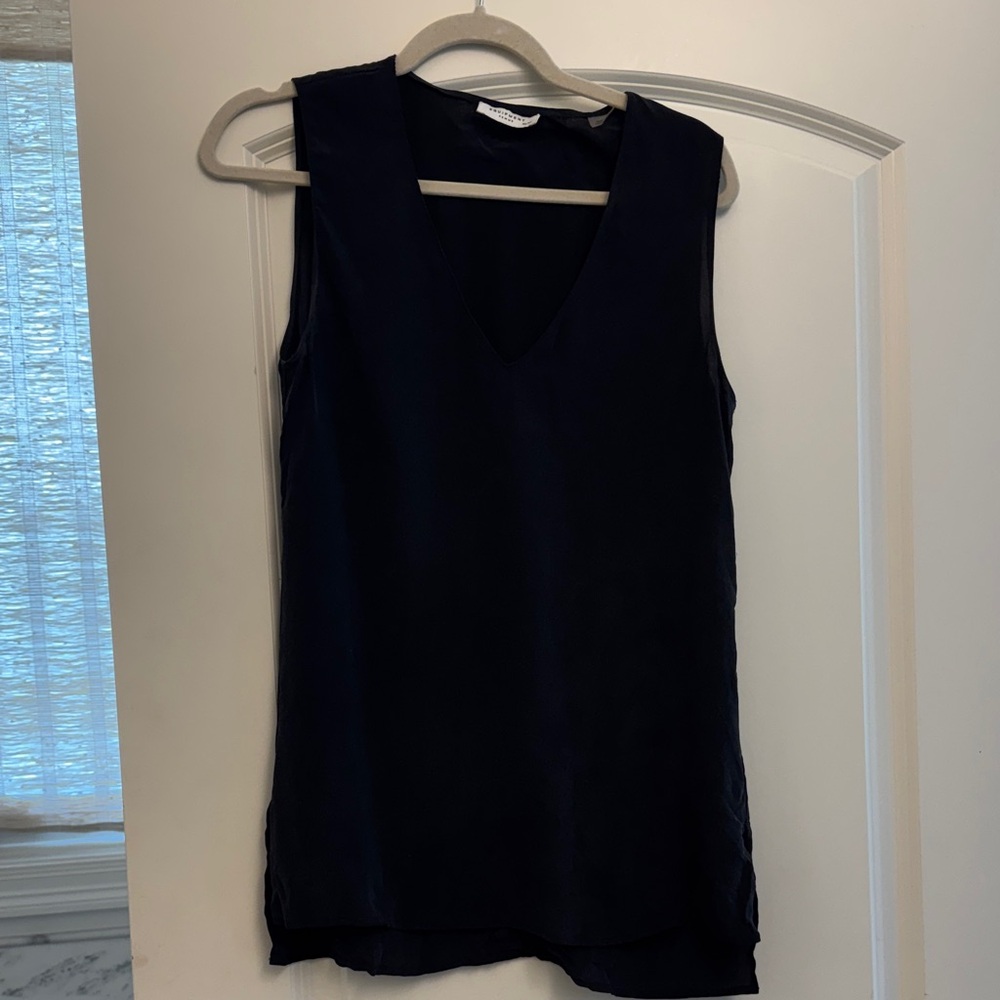 Equipment Navy V-Neck Silk Camisole